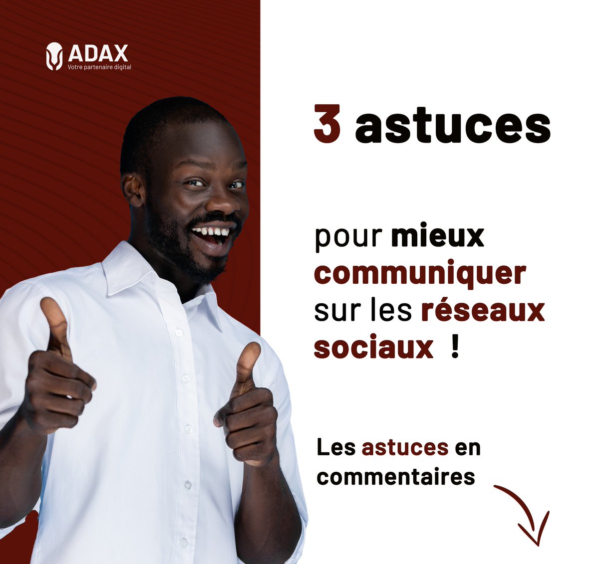 AgenceAdax's tweet photo. [ On partage ]

La communication sur les réseaux est devenue indispensable de nos jours pour les entreprises.

Voici trois astuces qui marchent pour améliorer votre communication. Quelle autre astuce pensez-vous qu’on devrait ajouter ?

Votre partenaire digital !
#adax https://t.co/uFxDtET4sl