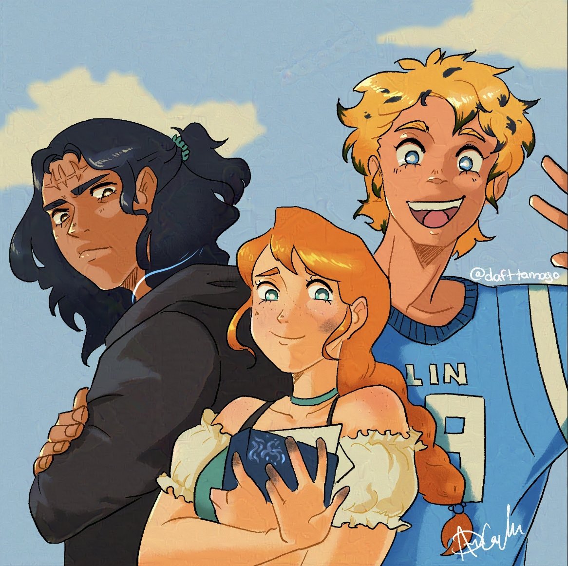 SunnySideEggy's tweet image. What if my #ot3 from #StormlightArchive were in high school and an emo, and art kid and a jock walked out of the cafeteria….together?!?

#fanart #procreate #kaladin #shallan #adolin #brandersanderson #myart