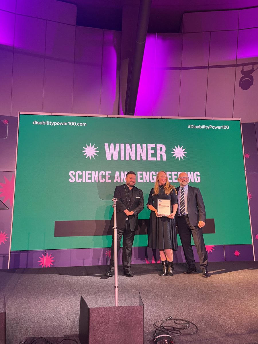 ShawTrust's tweet image. Onto our Science and Engineering category winner, Amy Francis Smith. Huge congratulations Amy, and thank you to Darren Cassidy from our sponsor, Xerox, for announcing this award.

#DemandTheChange #DisabilityPower100