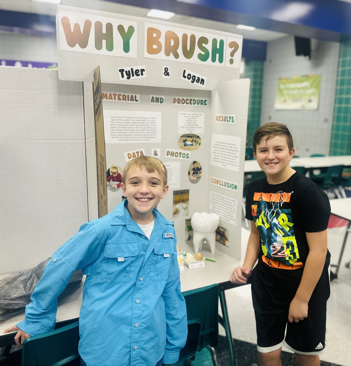 @Lincoln_RCS 5th grade science project ! 🦷 🪥 Tyler and Logan