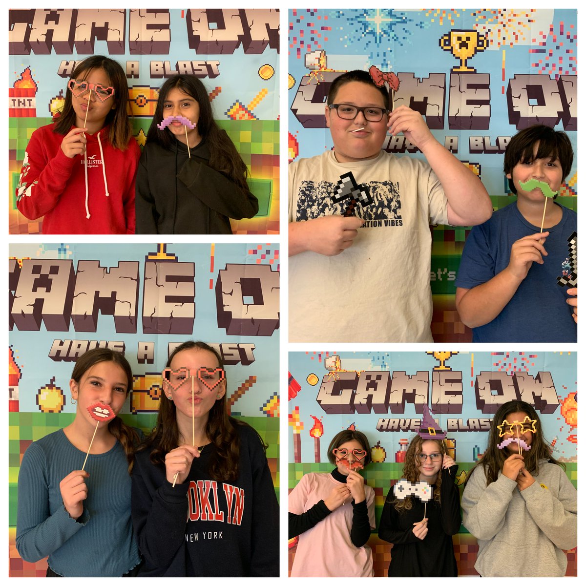 So much fun during our Arcade Day celebrating days and days of hard work! Students were able to play all of their teamates' games while enjoying some photo ops! @Bloxels1 @OMS_NY @MrsFWasserman #bloxels #gameon #middleschoollibrary #middleschool #saycheese @Mrs_Lupia_