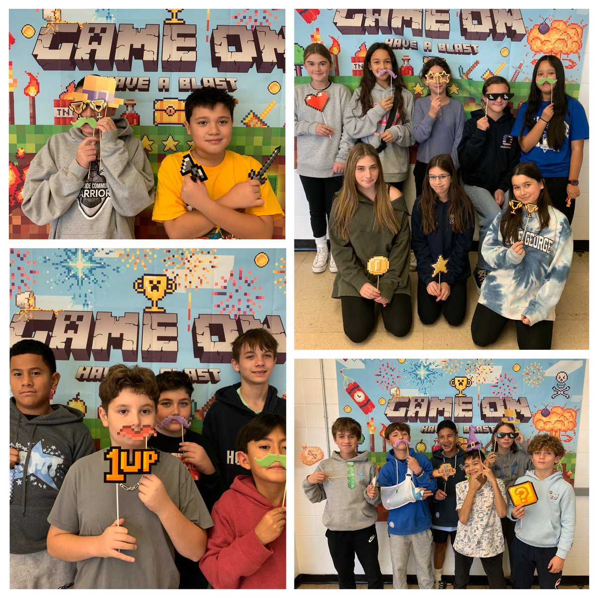 Part 2!! So much fun during our Arcade Day celebrating days and days of hard work! Students were able to play all of their teamates' games while enjoying some photo ops! @Bloxels1 @OMS_NY @MrsFWasserman #bloxels #gameon #middleschoollibrary #middleschool #saycheese @Mrs_Lupia_