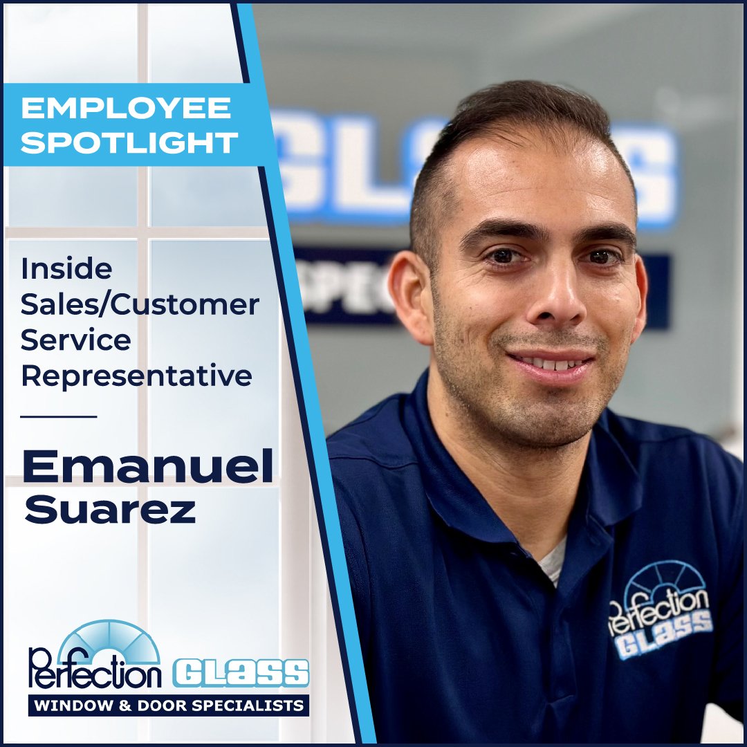 Perfectionglass's tweet photo. 🌟 Spotlight on Emanuel Suarez 🌟 

He has been a dedicated member of Perfection Glass since October 2022. He's passionate about showcasing our products and an adventurer at heart, enjoying everything from cliff jumping to disc golf. We appreciate your energy and professionalism! https://t.co/coPvfVVeQF