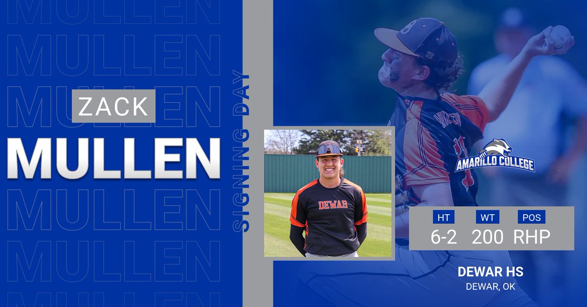 The Oklahoma➡️Amarillo pipeline is in full swing.

Dewar, OK native Zack Mullens is a 2x all-conference pitcher and an all-district honoree in 2021.

The right-hander is a 2x state semifinalist, part of the National Honor Society, and holds a 3.75 GPA.

Welcome @ZackMullen13