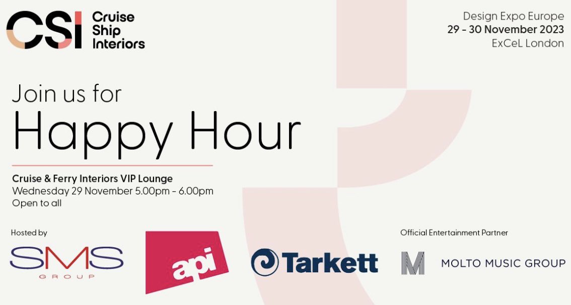 Free champagne 🥂 fancy joining us for a drink? #CSIE23. E: dan.lockyer@sms-marine.co.uk.