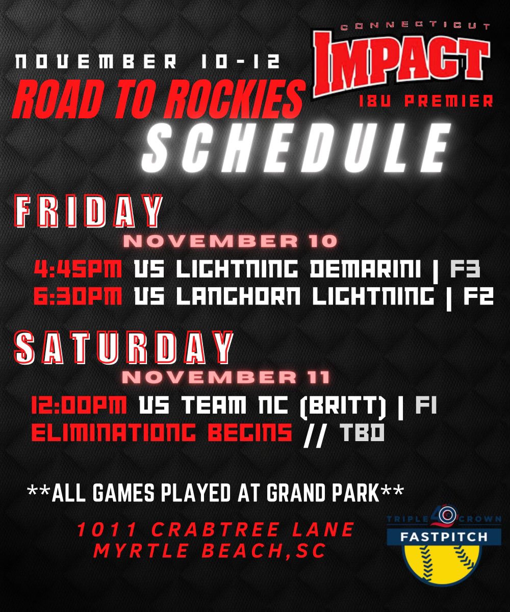 Last fall tournament with <a href="/CTimpact18u_P/">CT Impact 18u premier</a>! Come check us out!! 🥎⬇️🥎