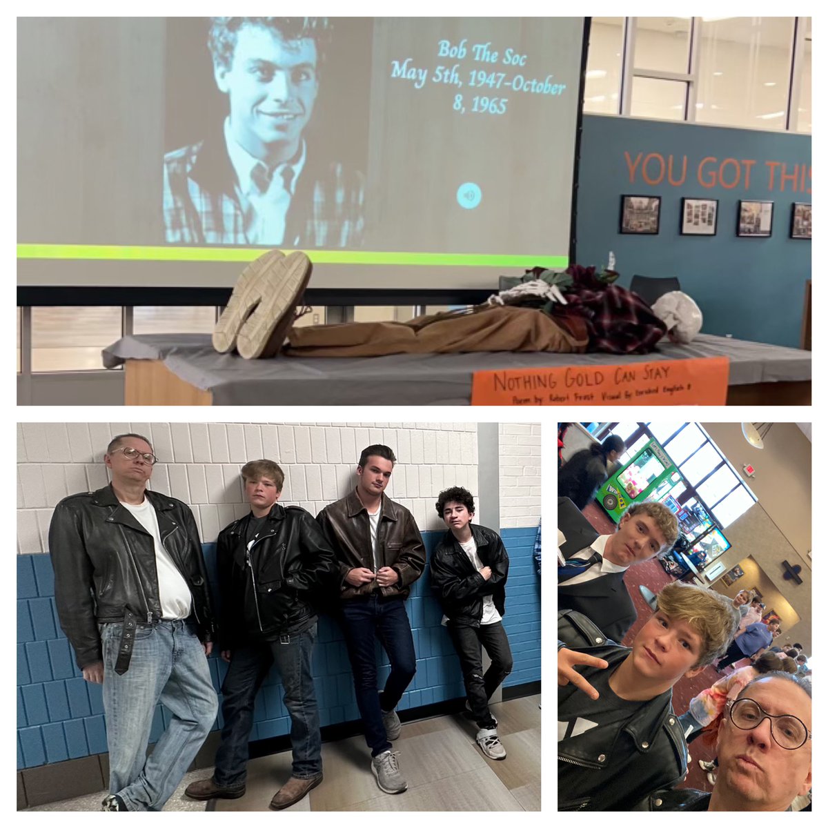 Fermentedferret's tweet photo. Itβs Outsiders season here @Owatonna_MS
Including Bobβs funeral, greasers in the halls and even greasers and soc(es) viewing the movie together on the big screen. πΏ ππ€
@se4realhinton
#makingreadingcool https://t.co/WTJLtHV00I