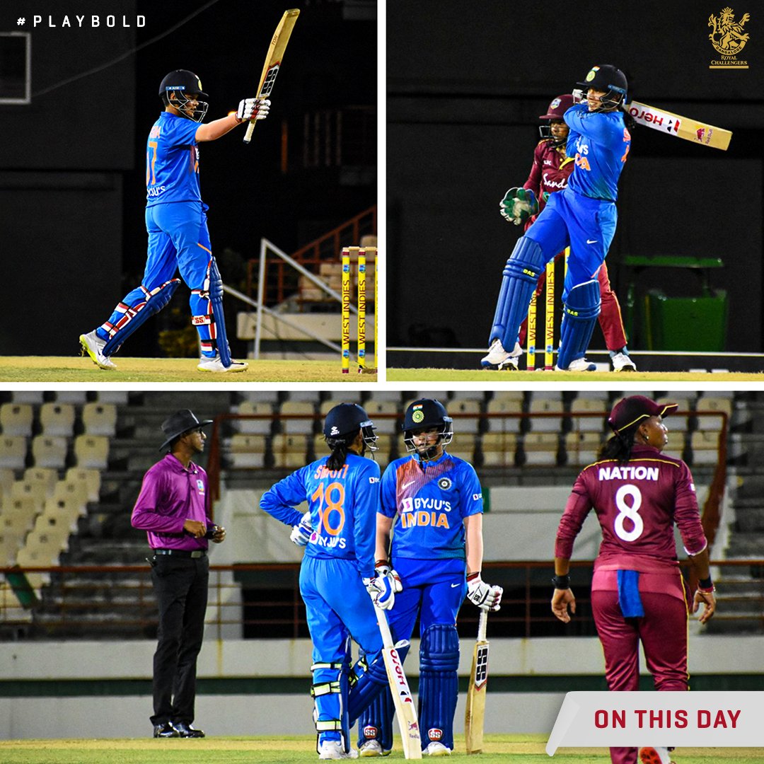 The Smriti & Shafali show 🤝🔥

#OnThisDay in 2019, India’s opening duo recorded a 143-run partnership - The highest for 🇮🇳 in W-T20Is! 👊

Our #WomenInBlue registered an 84-run victory over Windies in Gros Islet! 🙌

#PlayBold #TeamIndia #WomensCricket