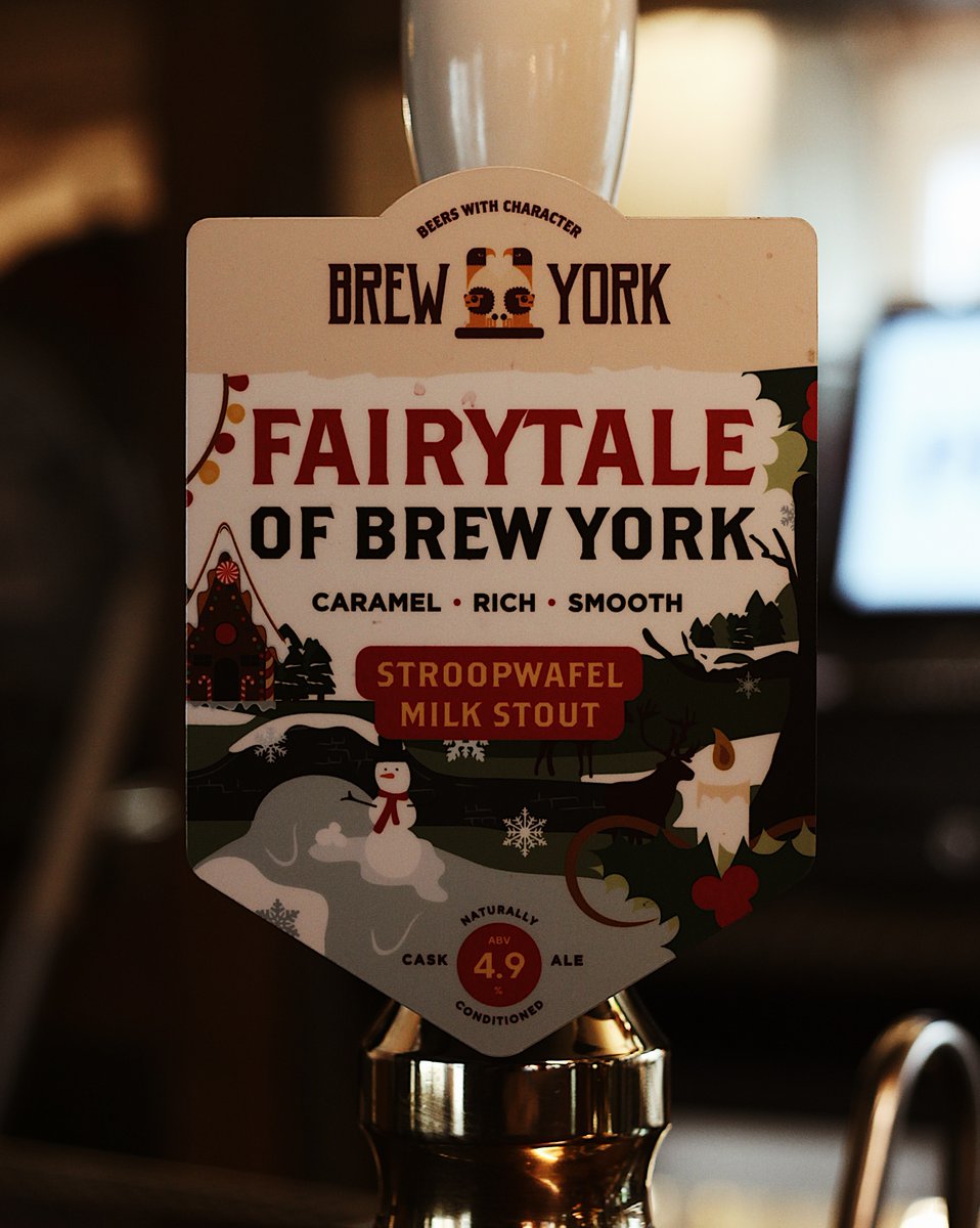 Its only 47 days until Christmas! This years Fairytale of Brew York is  Stroopwaffle Milk Stout! This delicious and indulgent milk stout is a super rich milk stout with flavours of caramel and a subtle cinnamon spicing 🍻