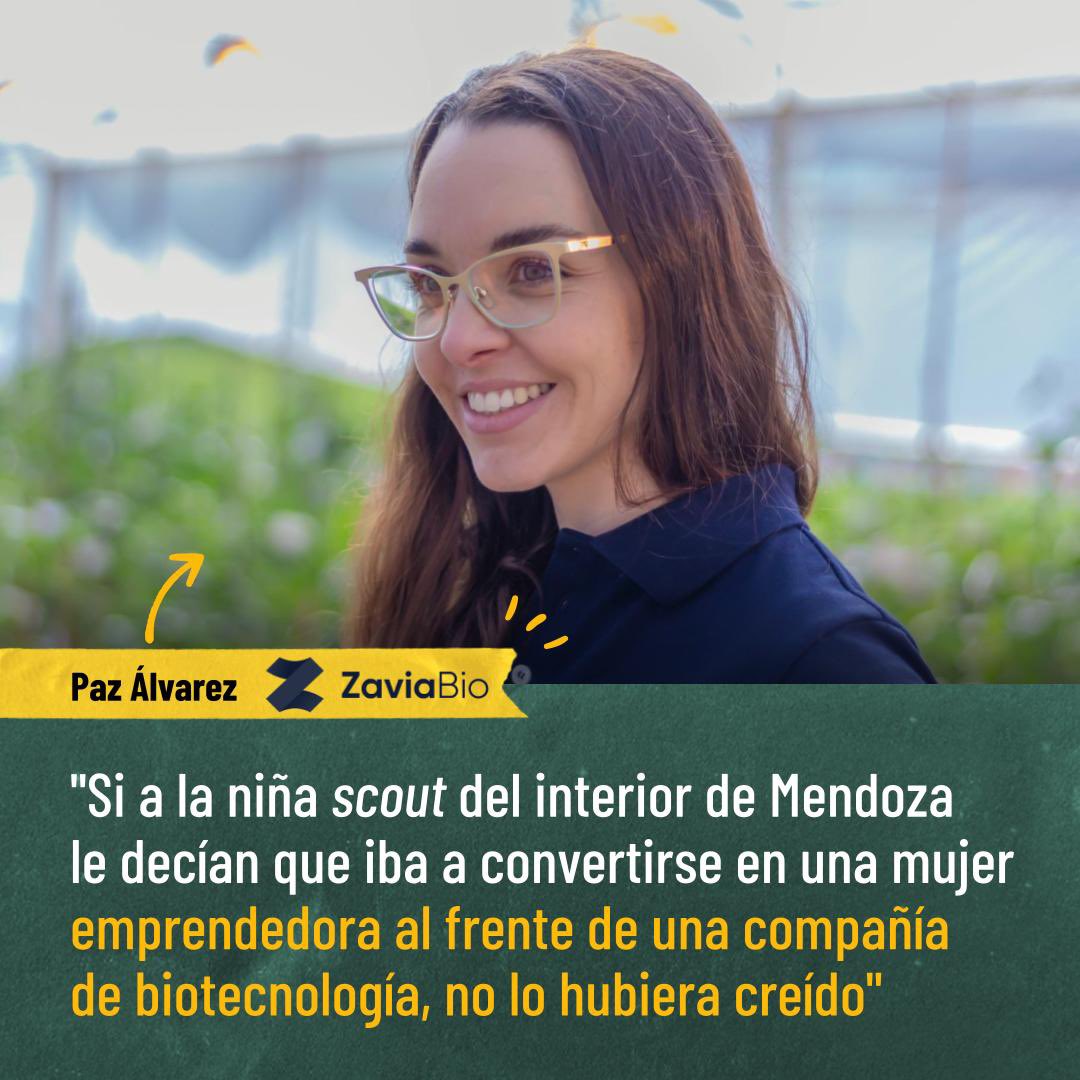 Paz tiene 28 años y es la fundadora y CEO de Zavia Bio, una empresa que busca soluciones biotecnológicas a las problemáticas del cambio climático generando, por ejemplo, mayor tolerancia en las plantas a la falta de agua.

Fue criada en una zona rural de Mendoza y con abuelos