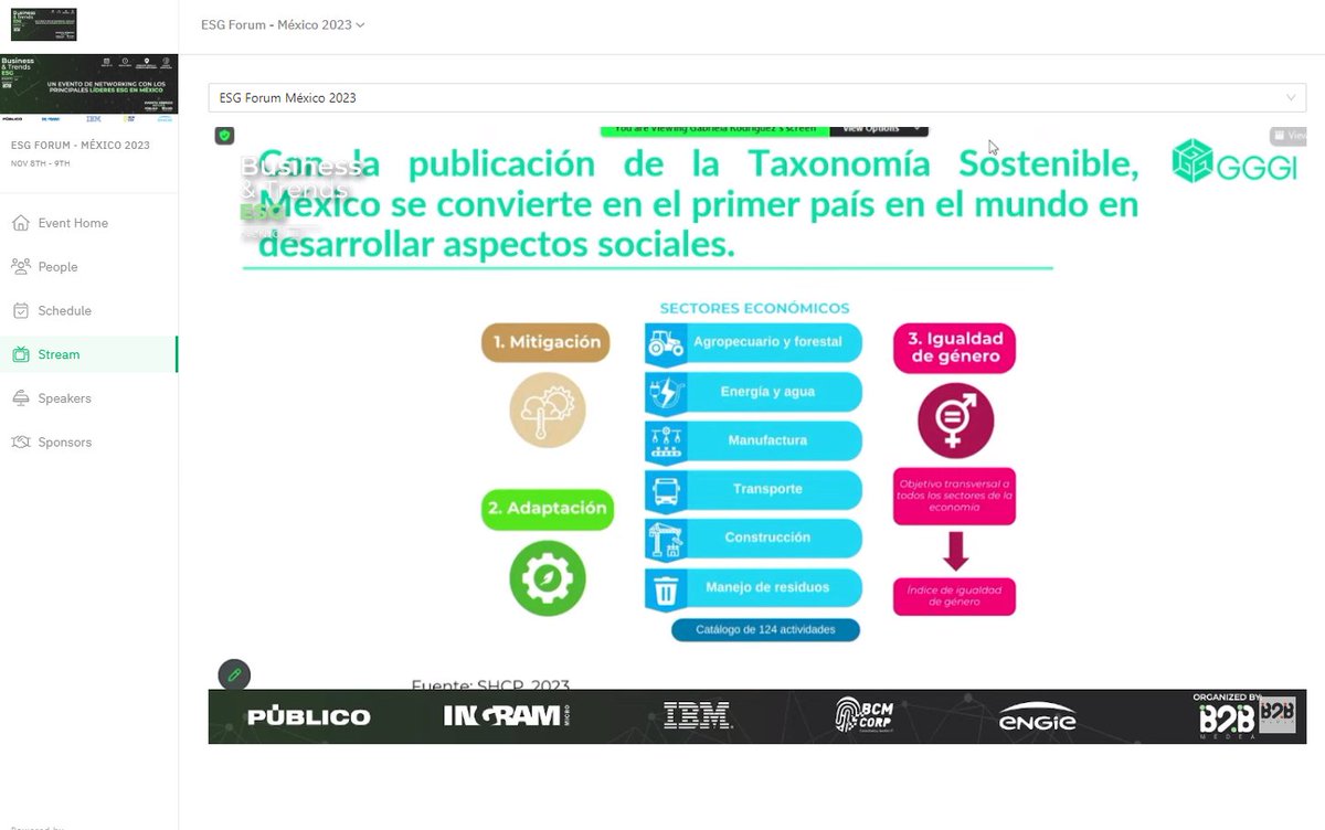 gggimex's tweet photo. #Noticia 📢 El día de hoy, Gabriela Rodríguez, nuestra Oficial de Política y Finanzas Sostenibles, participó en el ESG Forum - México 2023 organizado por #B2BMedea, con el panel "Implementando la Taxonomía Sostenible: Aplicaciones y Desafíos", de la mano de @MariuzCalvetR, Directora de Finanzas Sustentables de @HSBC_MX.