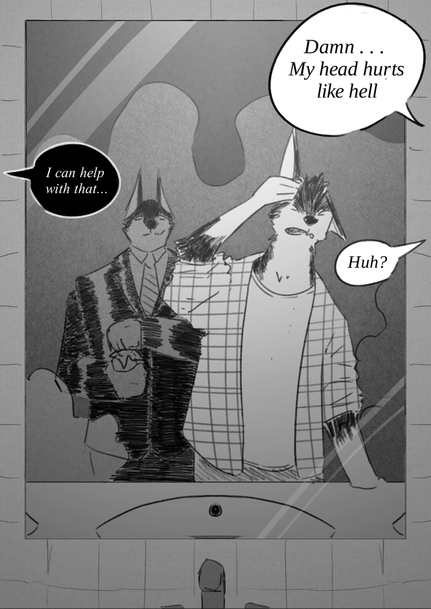 Foxtale4's tweet photo. Hungover before an interview? Let this ominous stranger help you :) https://t.co/xRYOWVQog2