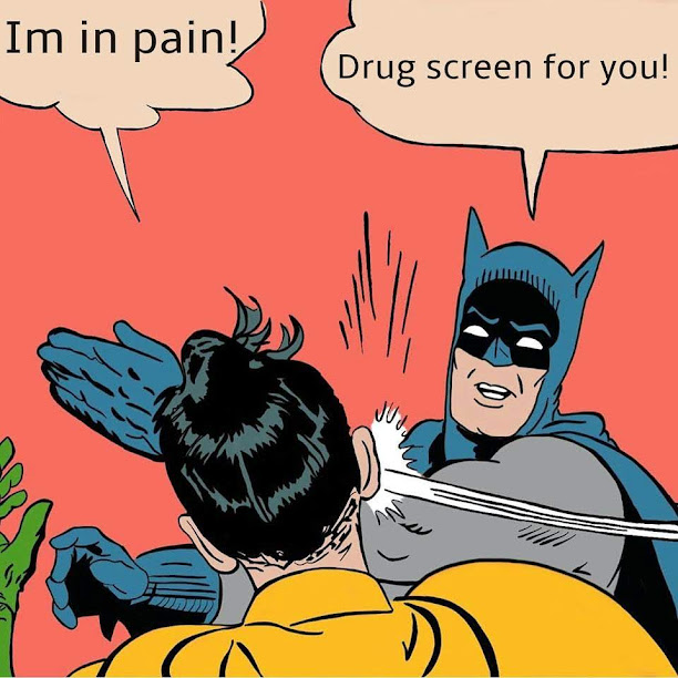 CdcPOW's tweet photo. New to #ChronicPain? Expect the following: #ManyDrugscreens we are guilty until we prove innocence #PainDiscrimination #BlackmaleToGetOpioids U must do expensive injections #PainShaming #PainMinimizing welcome to the #UnitedStatesOfSuffering U WILL SUFFER plan accordingly https://t.co/dctb7oS5Yo