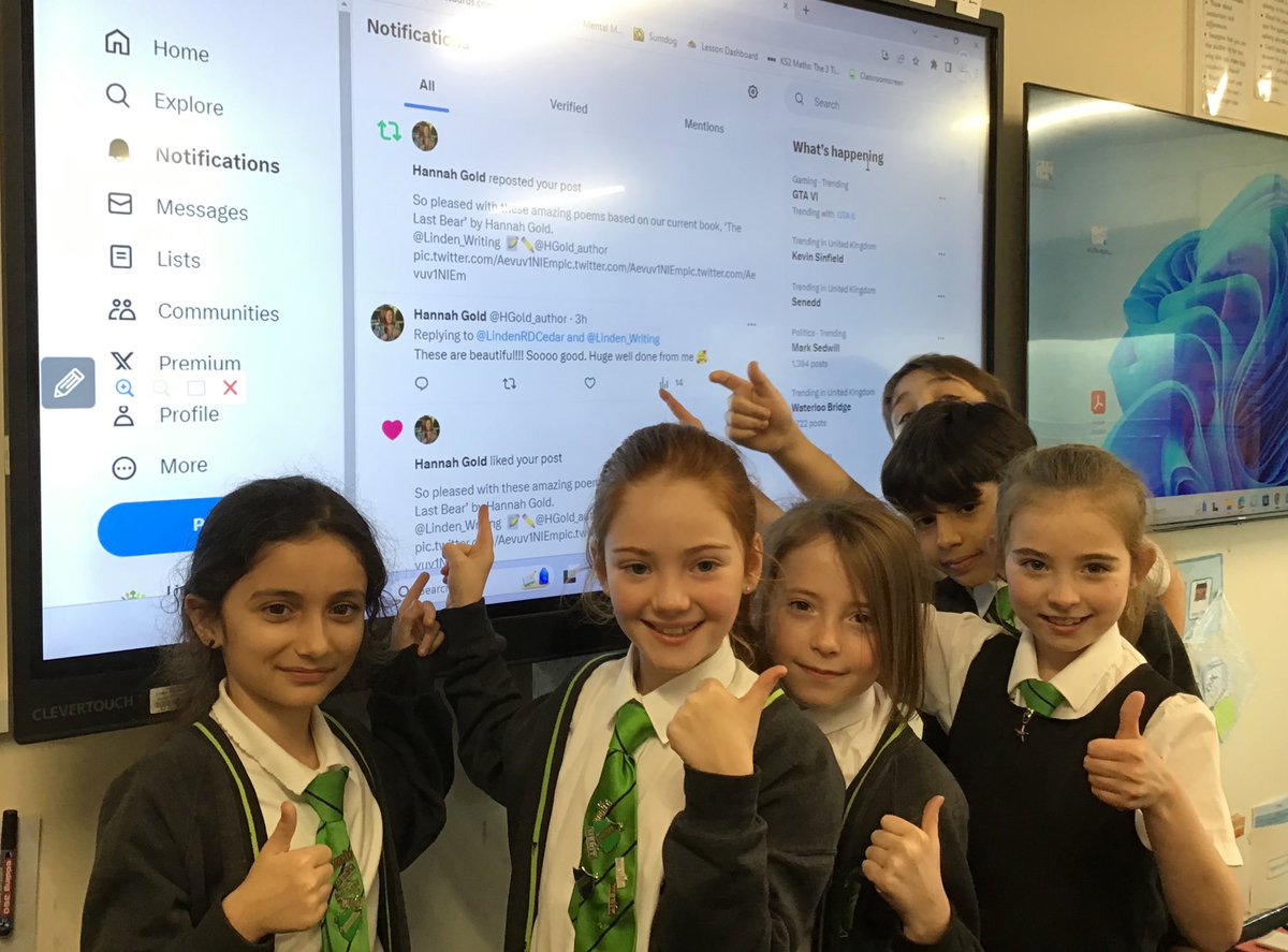 LindenRDCedar's tweet photo. We were so excited to see that Hannah Gold had read some of our poems and re- tweeted! Thank you! More to come! 
@Linden_Writing  📝✏️@HGold_author https://t.co/cwei2kLveT