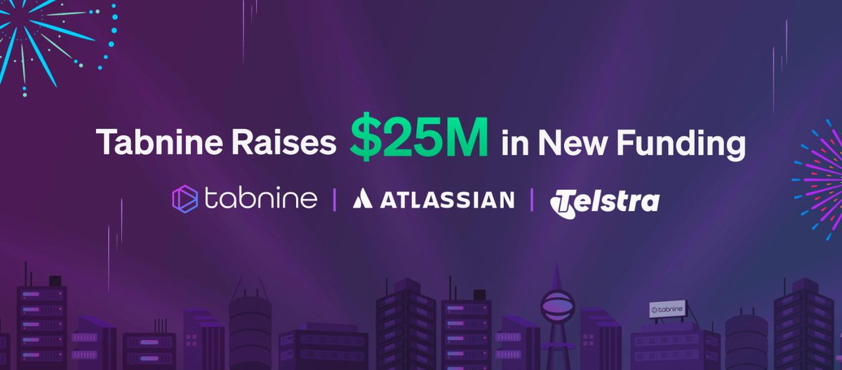 🚀Tabnine (@tabnine) Levitates with $25M Series B for AI-Powered Dev Tools! #AI #DevTools #SeriesBFunding

⭐ Key Highlights:

➡️ Funding amount and round: '$25M in Series B funding' 

➡️ Lead investor: 'Telstra Ventures' (@Telstraventures)

➡️ Other investors:  Atlassian…
