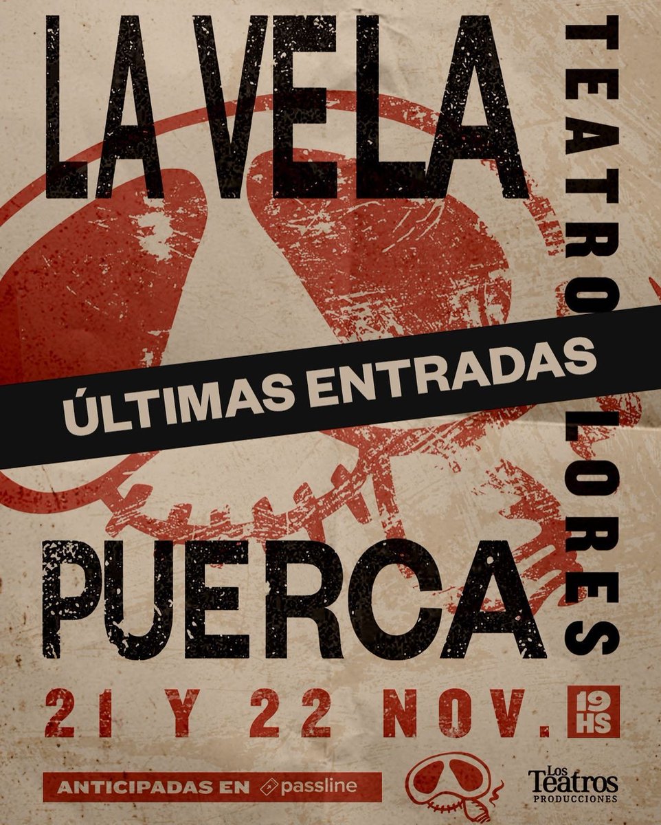 🇦🇷🐽
ÚLTIMAS ENTRADAS de <a href="/LaVela_Oficial/">La Vela Puerca</a> en <a href="/TeatroFlores/">Teatro Flores 🎭</a> !!!
🤘🤘🤘
Nos encontramos muy pronto para festejar!!!
🙌🐽🙌

🗓21/11 Teatro Flores
🗓22/11 Teatro Flores

Últimas entradas por @passline_argentina

#velapuerca
🐽🐽🐽
🤟🤟🤟