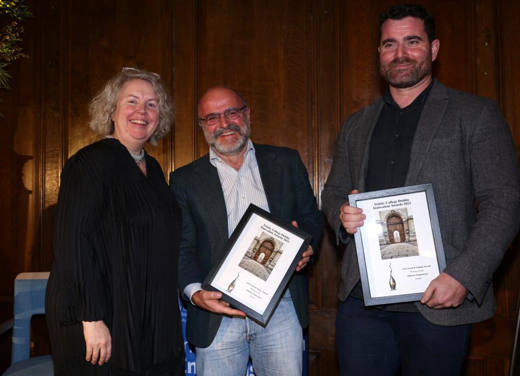🏆 The Industry Engagement Award goes to Prof. John Goold &amp; Prof. Stefano Sanvito! 

They launched the Trinity Quantum Alliance in 2023, uniting industry giants like Microsoft and IBM. Their vision? A quantum network integrating research, education, and industry. 

They've
