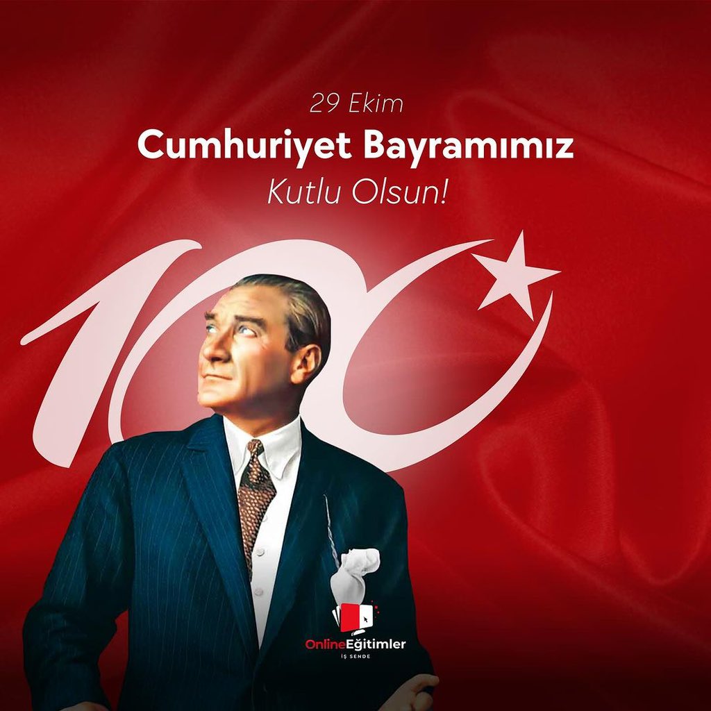 Cumhuriyetimizin 100. yılında Gazi Mustafa Kemal Atatürk başta olmak üzere silah arkadaşlarını ve aziz şehitlerimizi rahmetle, kahraman gazilerimizi minnet ve şükranla anıyor tüm milletimizin 29 Ekim Cumhuriyet Bayramı’nı kutluyoruz.
Yaşasın Cumhuriyet!🇹🇷