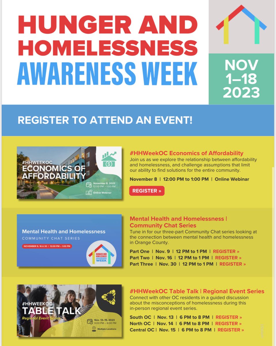 Abrazarinc's tweet photo. We would like to invite you to join Hunger and Homelessness Awareness Week in November
With the support of over 20 local organizations, weโve put together a combination of events and online materials to help empower our communities to change the conversation about homelessness.. https://t.co/MXbzj6tZZO