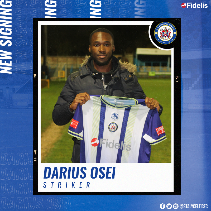 StalyCelticFC's tweet photo. Stalybridge Celtic is thrilled to confirm the permanent signing of Darius Osei for an undisclosed fee from Marine ✍️

#WelcomeHomeDarius
