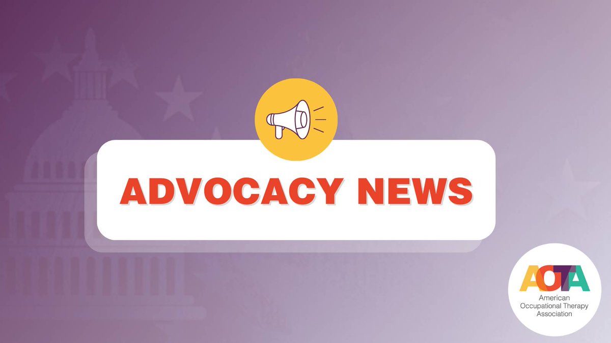 A bill to expand access to occupational therapy services for treatment of #mentalhealth disorders advanced in the Senate today! The legislation would also reduce scheduled cuts to the 2024 Medicare Physician Fee Schedule. Learn more: ow.ly/UYqI50Q5Fgo 

#OTadvocacy