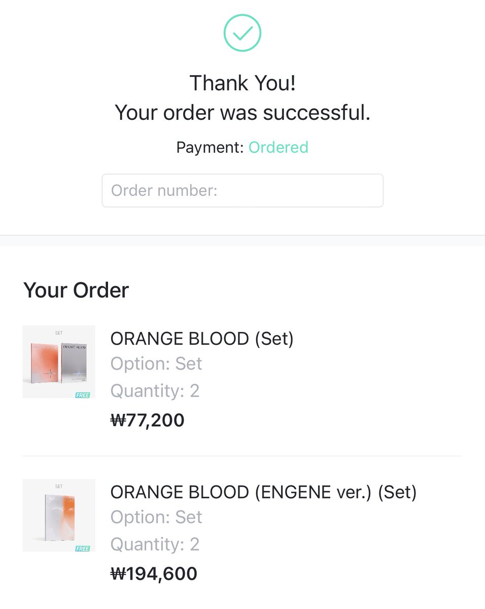 page_weno's tweet photo. [ ORDER UPDATE ]

orange blood engene albums have been secured

- #ariGOupdates https://t.co/7Y6lyCMD7T