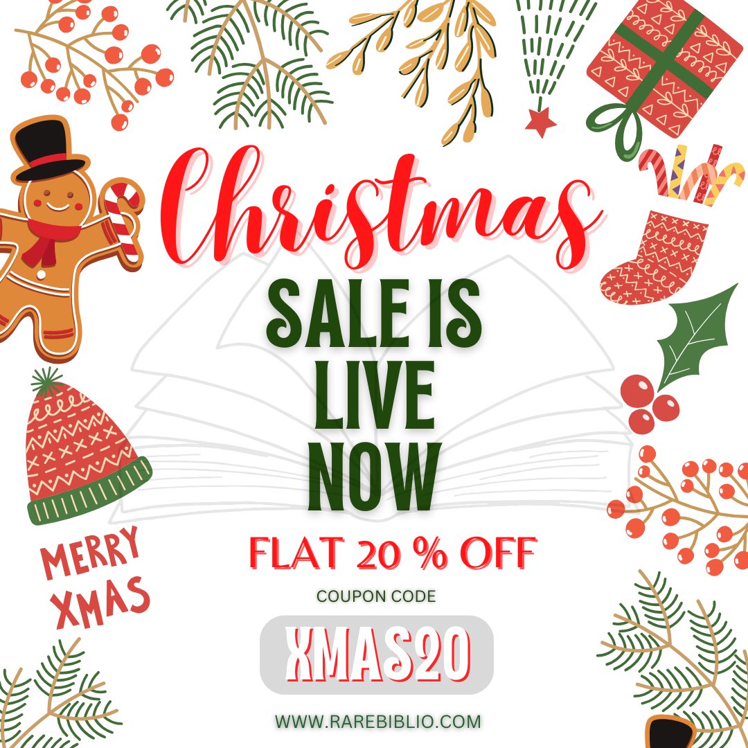 RareBiblio's tweet photo. 📚🎄 Get into the holiday spirit with our #Christmas sale at https://t.co/9kDtMyx7Z7! Enjoy 20% off on our entire website, featuring exquisite #leatherbound #books, #bookcustomization, #restoration services, #print on demand, and more. 📖✨ 

Use code ➡️ XMAS20 ⬅️ at checkout 🎁 https://t.co/Z4O9I5b3Tp