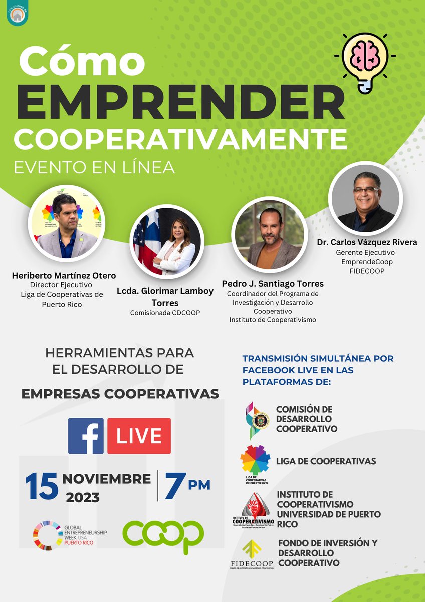 fidecooppr's tweet photo. 🌟📆¡Anotalo en tu agenda! Conéctate a Cómo Emprender Cooperativamente. Un evento  completamente online en el que obtendrás información importante para  emprender tu empresa cooperativa💡. Tienes una cita este próximo miércoles 15 de noviembre a las 7pm. #queremosinformartecdbgdr https://t.co/2BidOn0goe