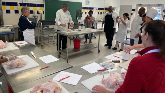 CIVChef's tweet image. #AroundCampus: Chef Steve Sadowwski, Dean of Culinary Institute of Virginia, conducts a demonstration during Virginia Restaurant, Lodging &amp;amp; Travel Association&apos;s &quot;Culinary Teacher Symposium&quot; event on-campus recently. 

#CIV #CulinaryArts #VRLTA #thatcheflife