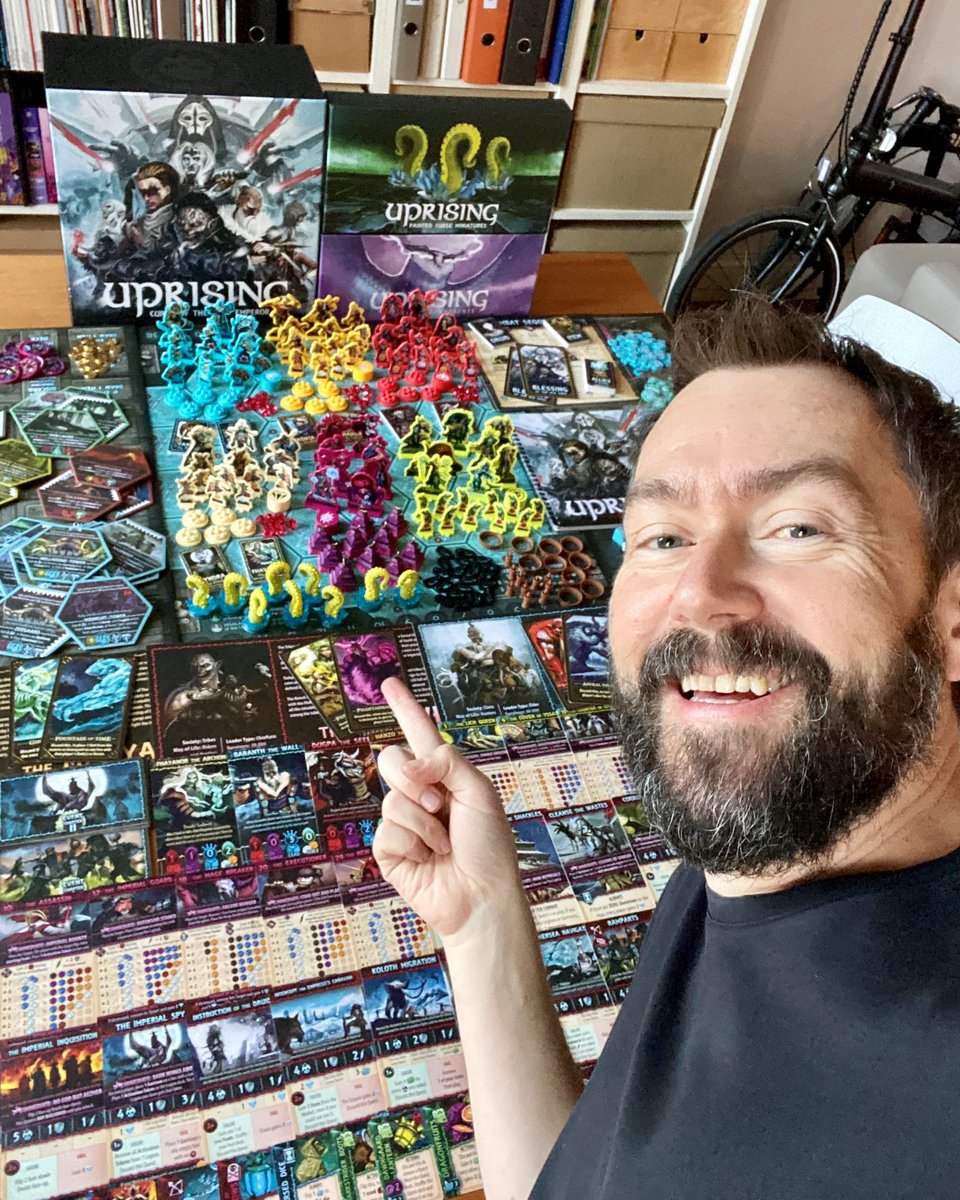 This is unboxing madness 😅 What you see here is just the base game of „Uprising: Curse of the Last Emperor”, a 4X co-op fantasy game. I have two other boxes full of content on the shelf 😄 More photos coming soon 🔥
#gryplanszowe #boardgames <a href="/NemesisGamez/">Nemesis.Games</a>