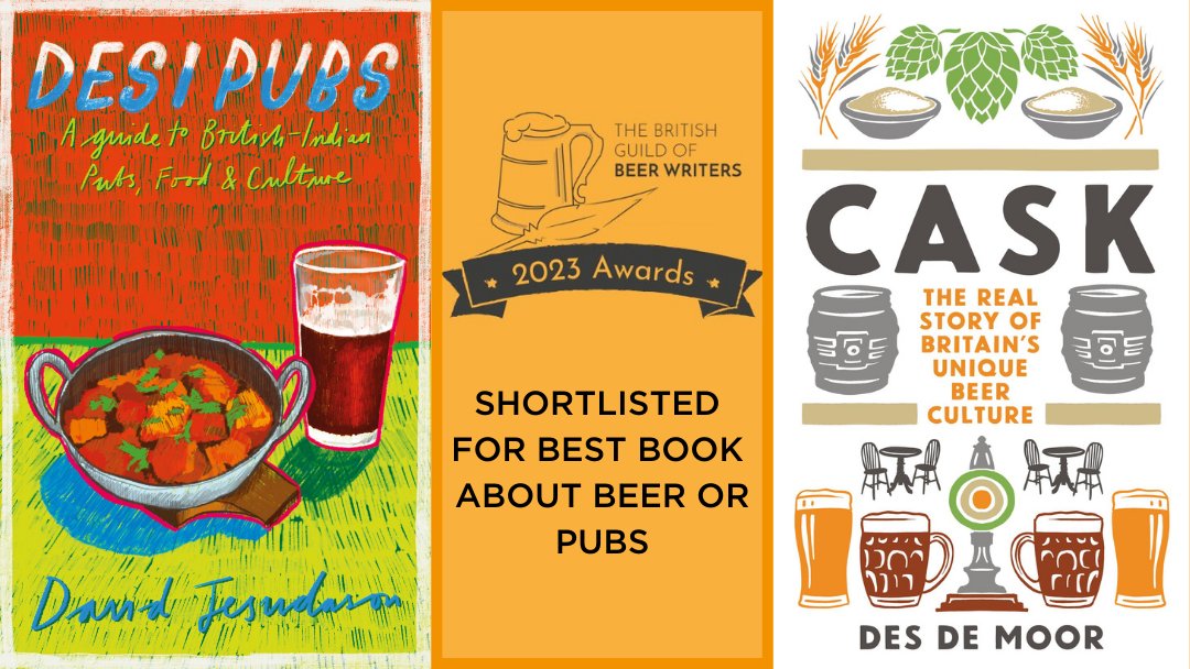 👏Congratulations to both <a href="/DavidJesudason/">David Desi Pub Dason</a> and <a href="/desdemoor/">Des de Moor 🏳️‍🌈</a>, who have been shortlisted in the Best Book about Beer or Pubs category for the 2023 <a href="/Britbeerwriters/">British Guild of Beer Writers</a> awards!
📚 To put it simply, your bookshelf is not complete without these two incredible titles!
#BGBW2023