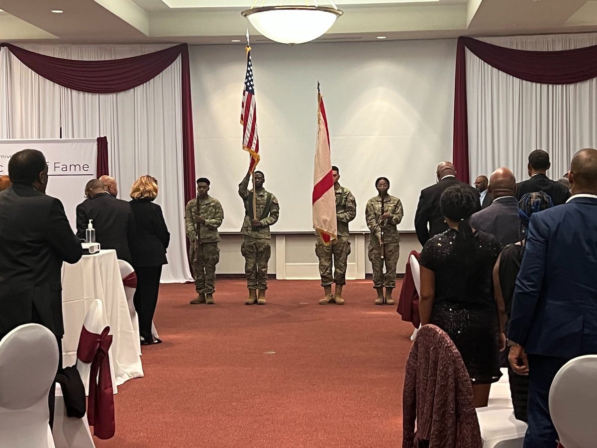 AamuRotc's tweet image. Service Saturday!
Our Color Guard had the honor and privilege of presenting the colors at the AAMU Athletics 2023 Hall of Fame Inductees Ceremony held at the Knight Ceremony.
#6thbrigadearmyrotc #cadetcommand #armyrotc #GoBulldogs #serviceissoverignty #rotc #bulldogbn #aamurotc