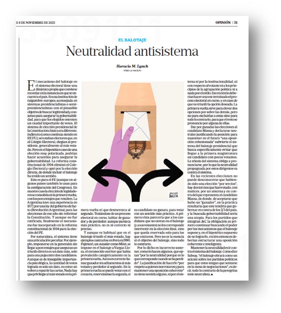 La neutralidad invocada por algunos de los que no entraron en el balotaje - "por respeto a los votantes o a los principios" -  es una falacia que contradice el sistema.