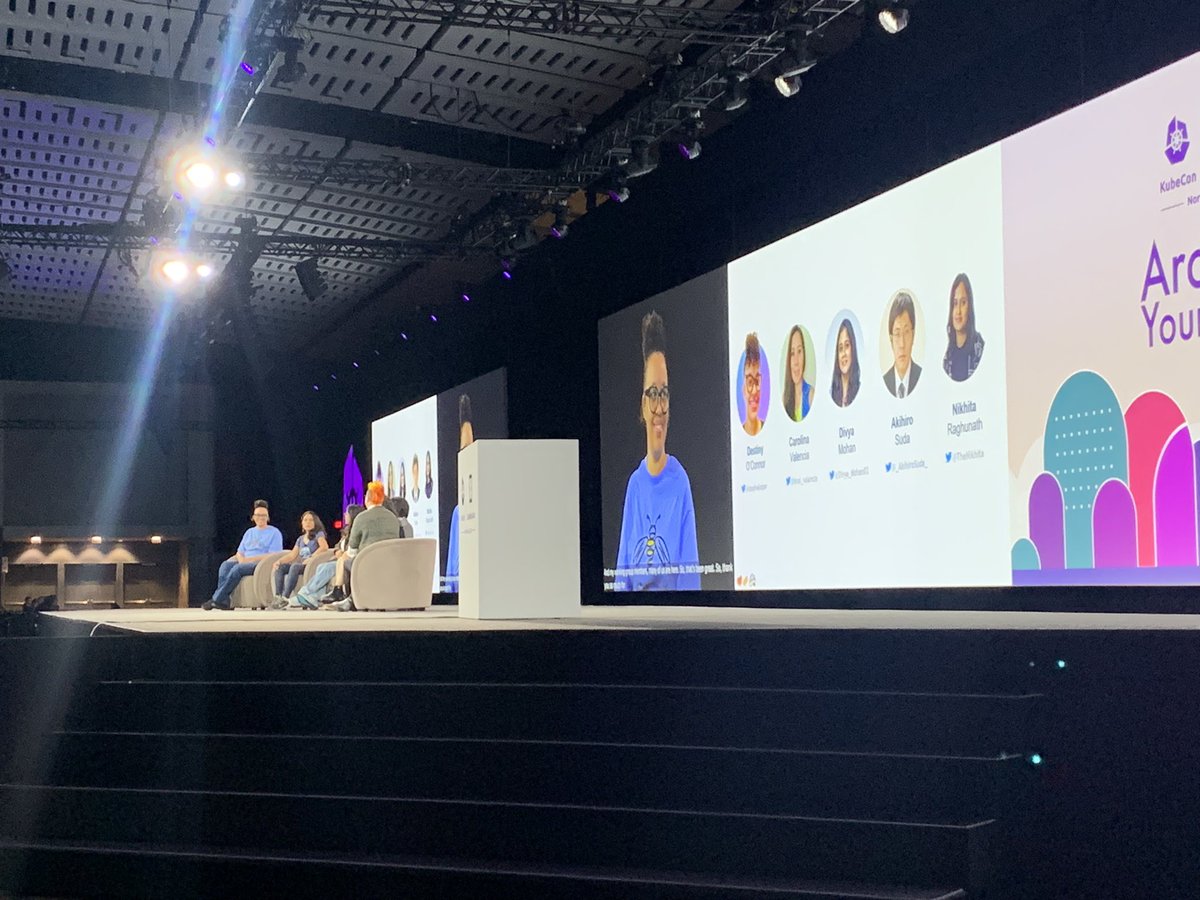 Starting from KubeCon EU in Paris, diversity scholarship notifications will go out earlier to help with visa application timelines. That’s amazing news. Great panel with <a href="/deafveloper/">Destiny O'Connor</a> <a href="/krol_valencia/">Carol Valencia 🐾</a> <a href="/Divya_Mohan02/">Divya Mohan || 🦋: divyamohan.com</a> <a href="/_AkihiroSuda_/">Akihiro Suda (@AkihiroSuda@mastodon.social)</a> and <a href="/TheNikhita/">Nikhita Raghunath</a> 💭