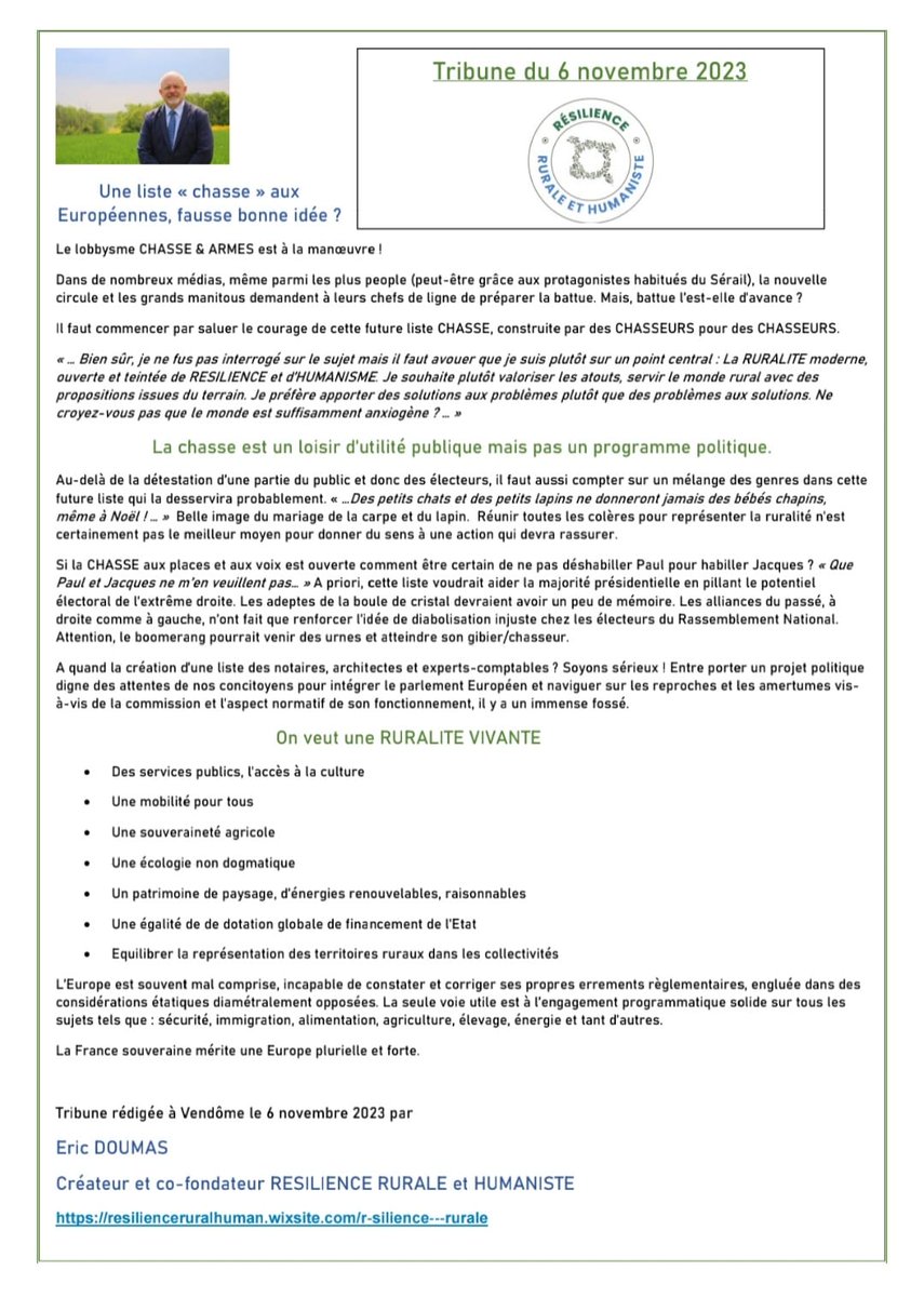 ericdoumas's tweet image. Une liste "chasse" aux Européennes,  une fausse bonne idée?
La France souveraine mérite une Europe plurielle et forte!
#europeennes2024