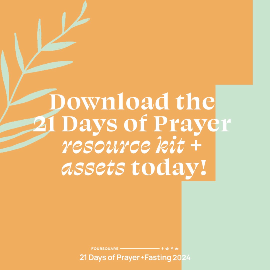 🚨 21 Days of Prayer + Fasting Church Resource Kit and book downloads are HERE! 🚨 📧 — Daily emails with Scripture + reflections. 📚 — Downloadable PDFs + physical copies of the 21 Days book 🧳 — Church Resource Kit Access these free resources today! 👉 4sq.ca/21dop