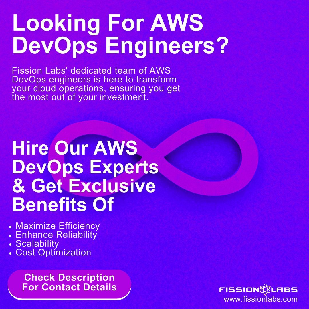 Fission_Labs's tweet image. Looking to supercharge your AWS infrastructure? Our team of AWS DevOps experts is here to make it happen. Contact us today for a consultation at info@fissionlabs.com
#aws #devops #devopsengineers #cloudoptimization #awsinfrastructure