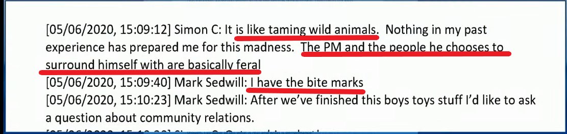 🚨Covid Inquiry just revealed a WhatsApp exchange between senior civil servants - Simon Case and Mark Sedwill regarding Boris Johnson and his team: June 2020 'The PM and the people he chooses to surround himself with are basically feral' 'I have the bite marks'