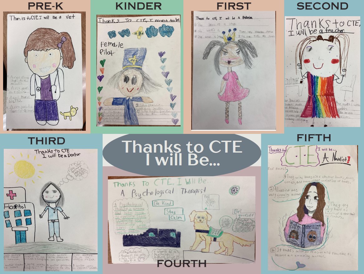 We have the winners 🎉😀of our Career Poster contest. Students <a href="/dezavalaesa/">Lorenzo de Zavala</a> thanks to <a href="/CTEinGPISD/">CTE_GPISD</a> will one day become doctors; novelist; veterinarians; teachers; female pilots;  therapist and ballerinas 🎓✔️ <a href="/GPCollegeReady/">GPISD CollegeReady</a> <a href="/GPISDCounseling/">GPISD Counselors</a> <a href="/Mrs_NVG/">Mrs. Glover</a> 
#Careers