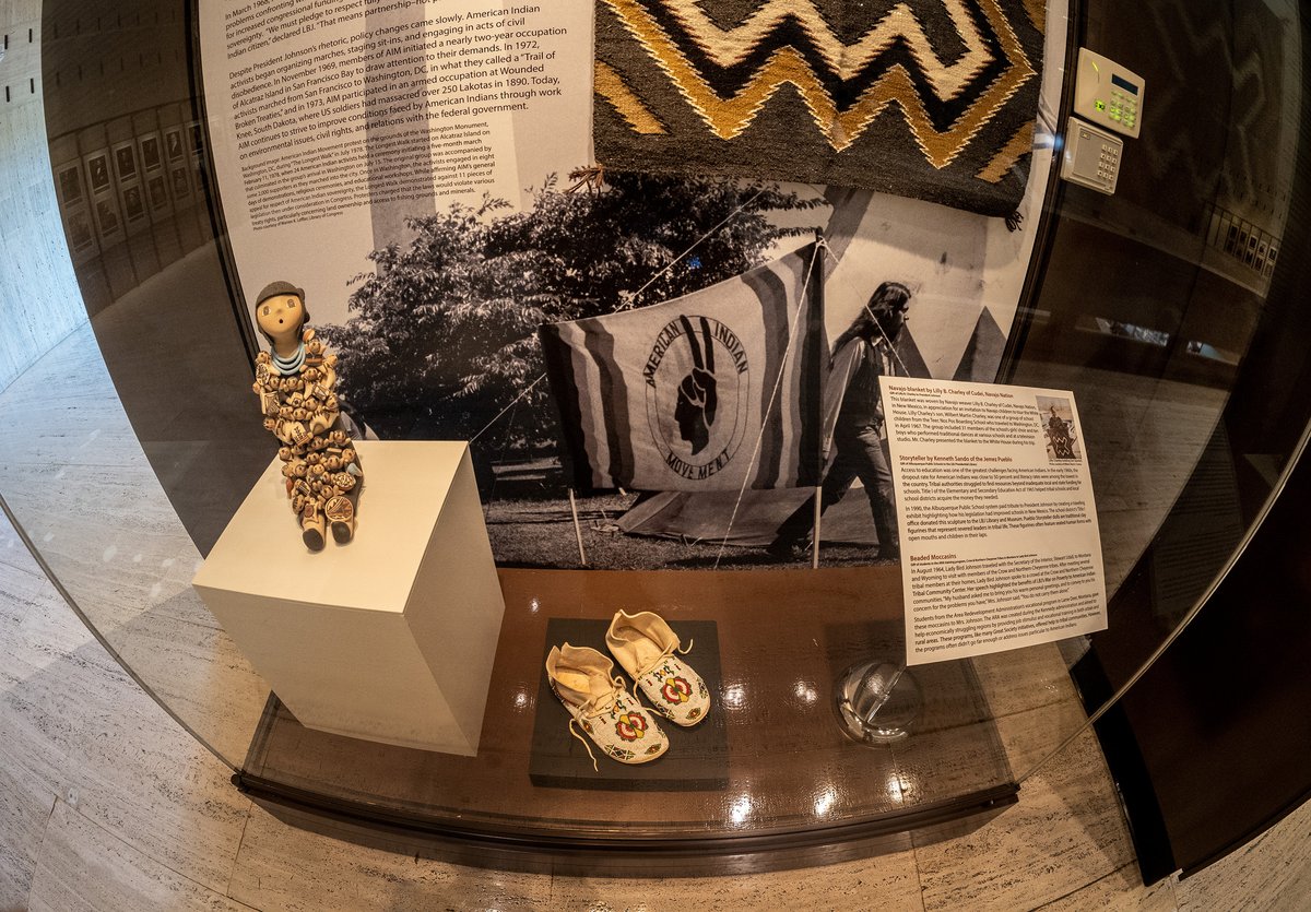 LBJLibrary's tweet photo. Next time youโre at the #LBJLibrary, stop by the Great Hall & check out our newest display: "Forgotten American: American Indians & the Johnson Administrationโ, where youโll learn about the movement for #CivilRights among #AmericanIndians during the #JohnsonAdministration. https://t.co/hK1PX7ofd3