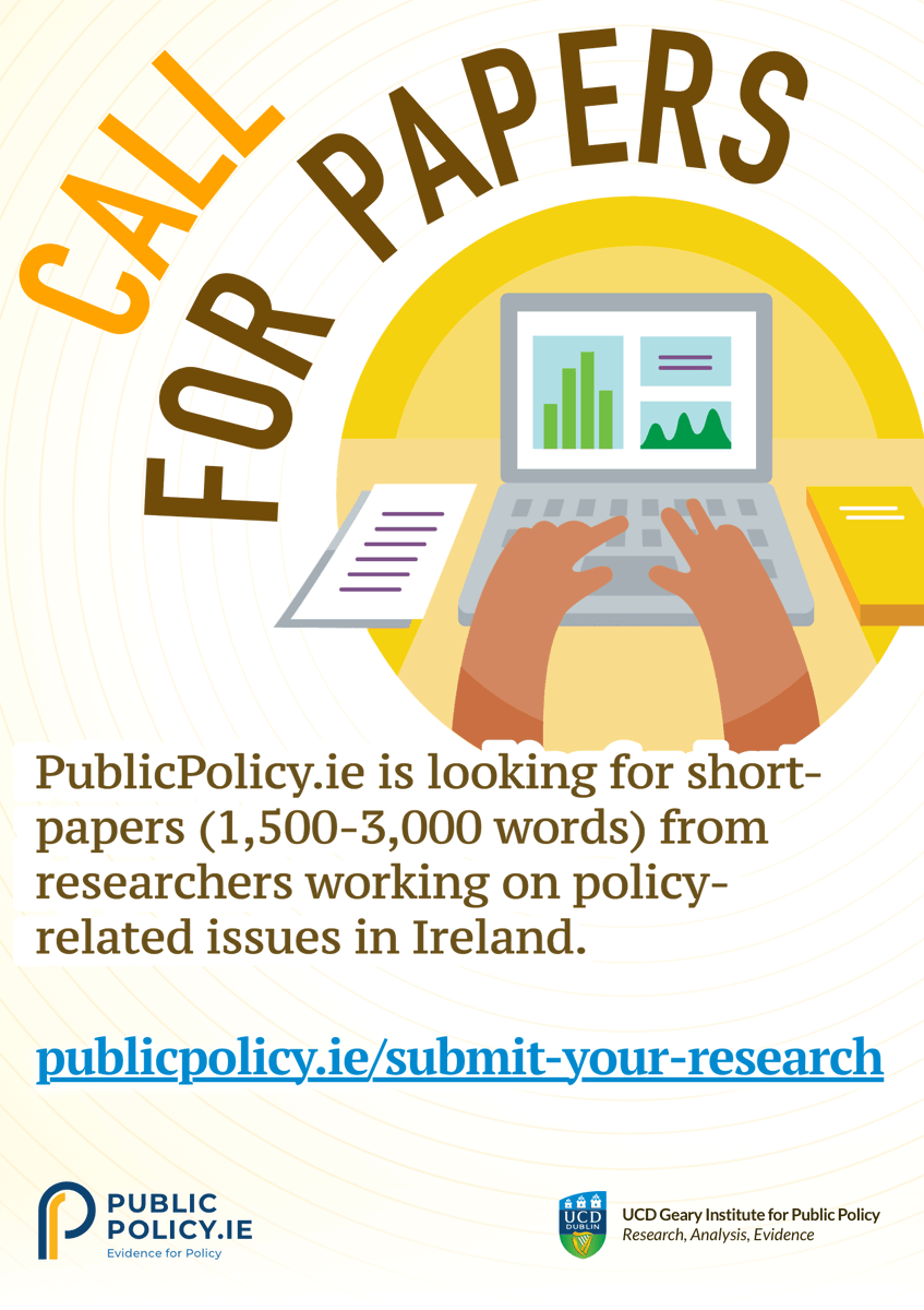 UCD Geary Institute for Public Policy (@ucdgearyinst) on Twitter photo Call for Papers! Do you research Irish policy-related issues? <a href="/ucdgearyinst/">UCD Geary Institute for Public Policy</a> has an online platform publicpolicy.ie where we publish research to inform #economic #social #health #educational & #environmental policies in #Ireland. publicpolicy.ie/submit-your-re… Call for Papers! Do you research Irish policy-related issues? <a href="/ucdgearyinst/">UCD Geary Institute for Public Policy</a> has an online platform publicpolicy.ie where we publish research to inform #economic #social #health #educational & #environmental policies in #Ireland. publicpolicy.ie/submit-your-re…