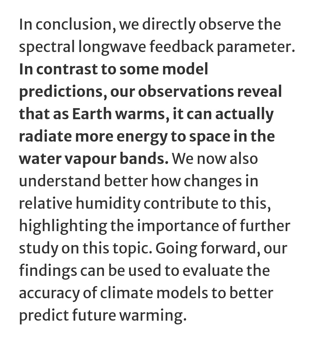 Vinos is Right. Arctic T increase due to heat transport is a great Earth cooling mecanism due to low WV. Co2 is unable to counteract it. + Longwave WV feedback is negative. Lower relative humidity, higher WV rad out cooling. Nature 2023. earthenvironmentcommunity.nature.com/posts/using-sa…