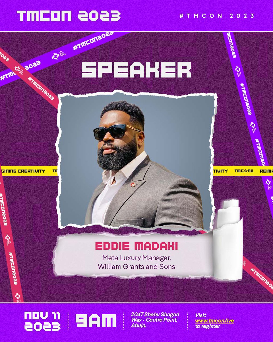 TMCon_'s tweet photo. We are excited to share that Eddie Madaki will be speaking at TM CON 2023.

Eddie Madaki is a distinguished brand and marketing communications consultant with a sterling reputation built over 15 years.

Visit https://t.co/YshPHD0v3R to get your FREE ticket. #tmcon2023 https://t.co/8Z7sLGQrc8