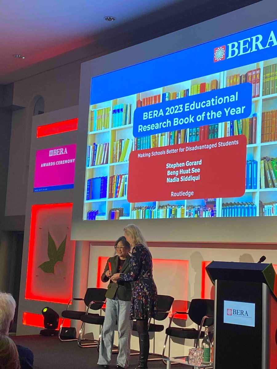 🏆Congratulations to the Educational Research Book of the year winner: 

Making Schools Better for Disadvantaged Students
Routledge
Stephen Gorard (<a href="/SGorard/">Stephen Gorard</a>), Beng Huat See (<a href="/beng_see/">Beng Huat See</a>) &amp; Nadia Siddiqui