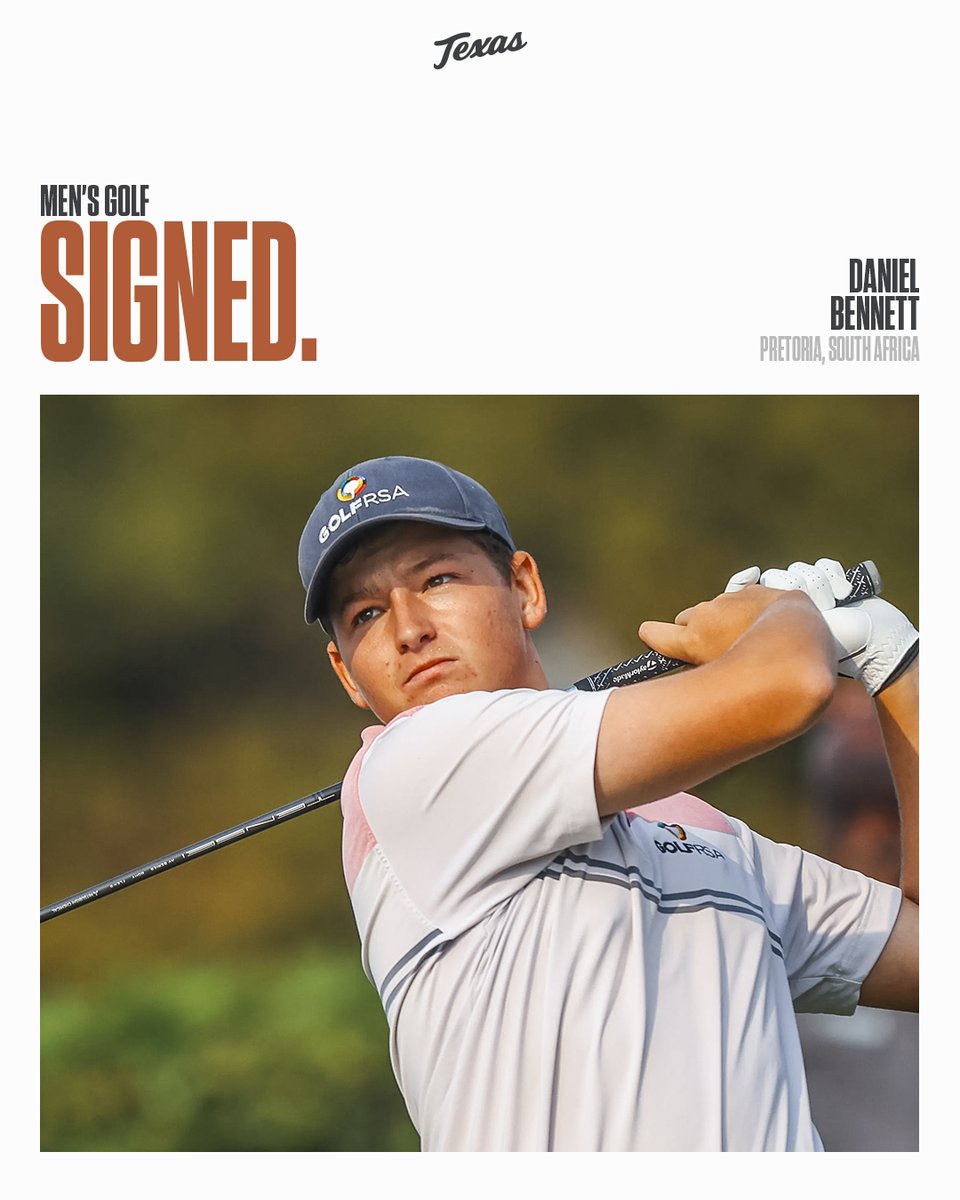 TexasMGolf's tweet photo. OFFICIAL 🤘

Please welcome Daniel Bennett to the Longhorn family!

#TakeDeadAim https://t.co/CBeYC4EkpJ