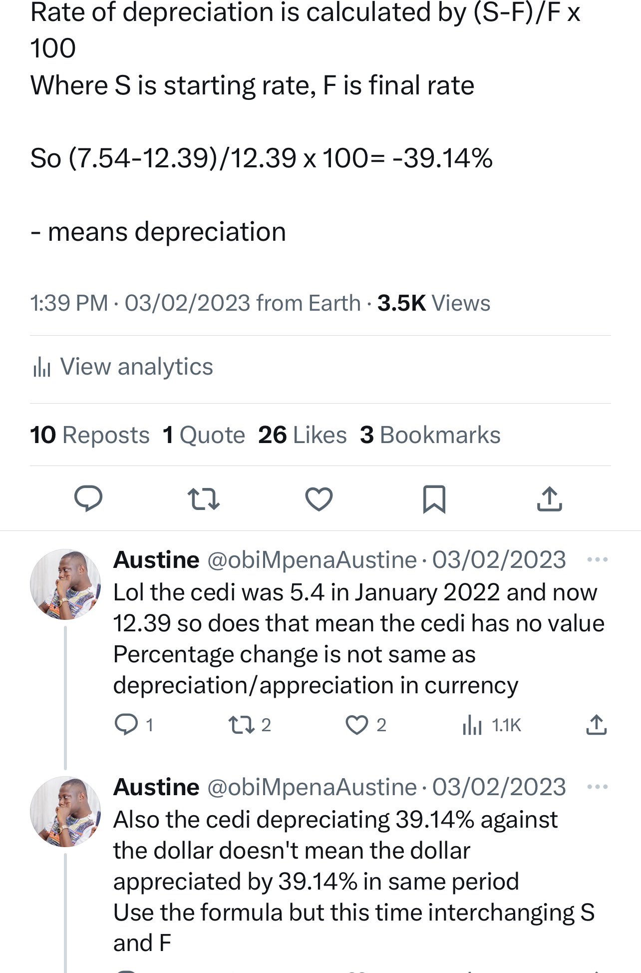 Austine on X: Another day, another misinformation and ignorance by  politicians on TV and it's getting embarrassing 🤦 Please find out how  depreciation is calculated in the attached photo below   /