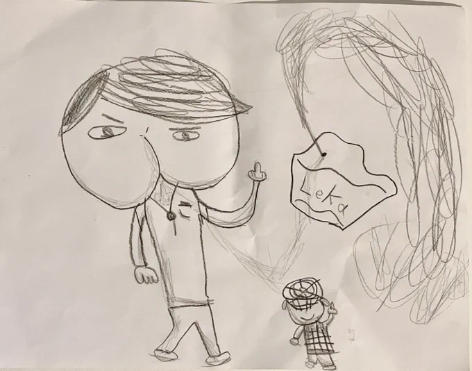 おしりたんてい。息子はこれを学校で何も見ずに描きました。うまい  #息子画廊 #6歳