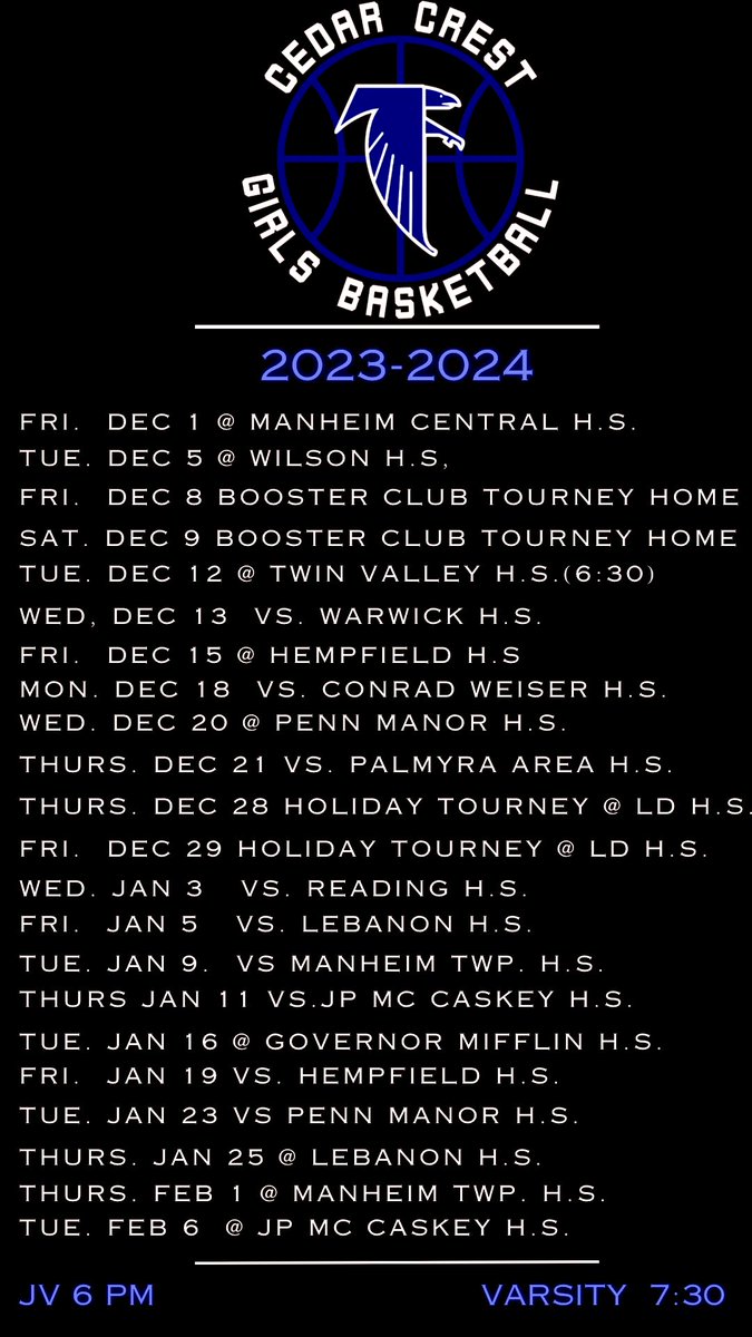 23 days and counting… 

<a href="/CLSD_Schools/">Cornwall-Lebanon SD</a> <a href="/CCHSFalcons/">Cedar Crest Athletics</a>