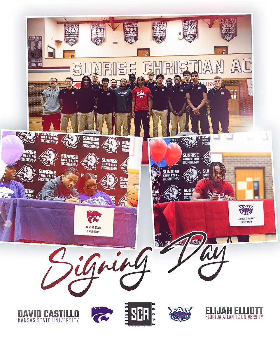 Sunrise Basketball (@sunrisehoops) on Twitter photo ✍️ The ink is dry.
National Signing Day at Sunrise for David Castillo and <a href="/e5iivee/">Elijah Elliott</a>
#RiseUp
🦬 ✍️ The ink is dry.
National Signing Day at Sunrise for David Castillo and <a href="/e5iivee/">Elijah Elliott</a>
#RiseUp
🦬