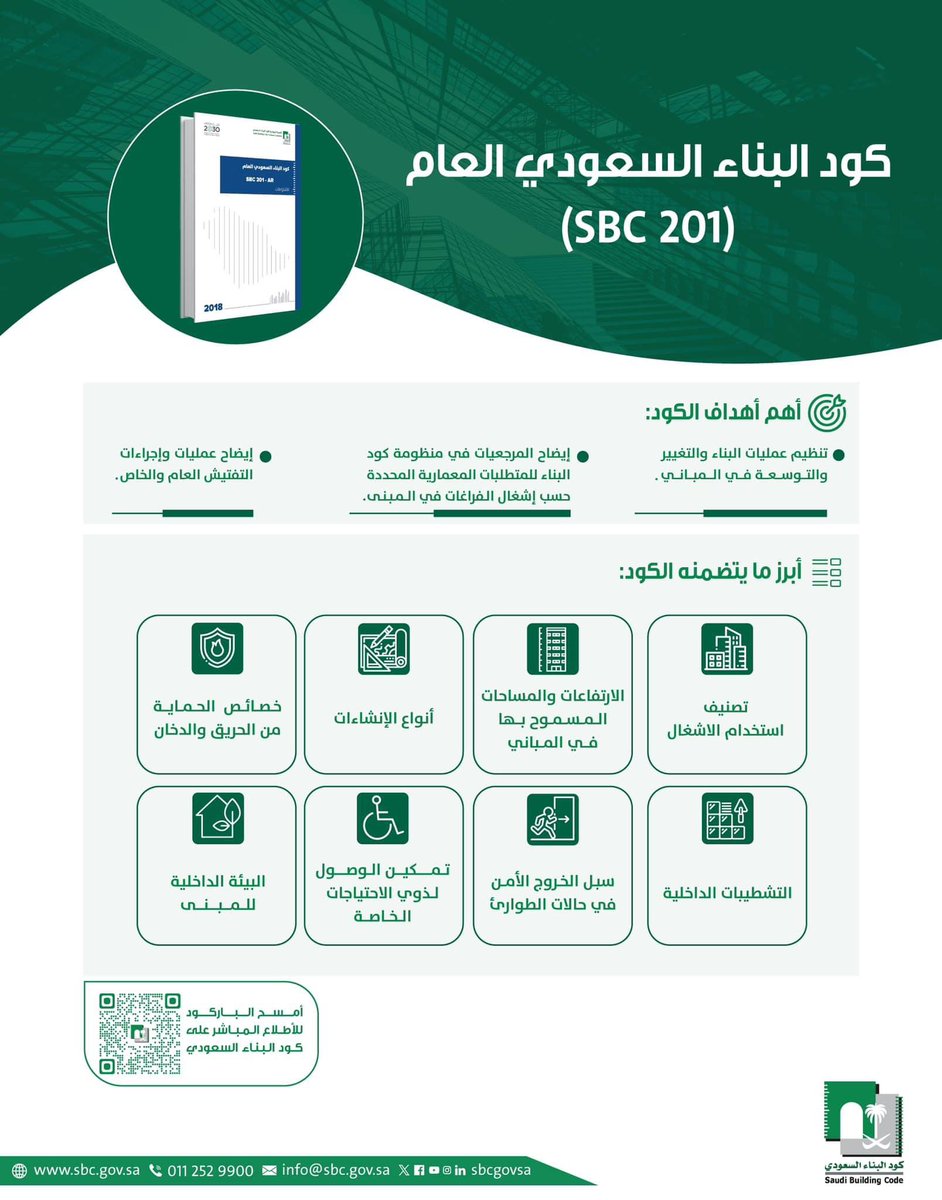SafetyyOfficer's tweet photo. يُعد كود البناء السعودي العام 
أساس منظومة كود البناء ويوضح التعريفات العامة
والمتطلبات المعمارية وأساليب التفتيش العام والخاص.

كود البناء سلامة واستدامة. https://t.co/lHc45fpqu0